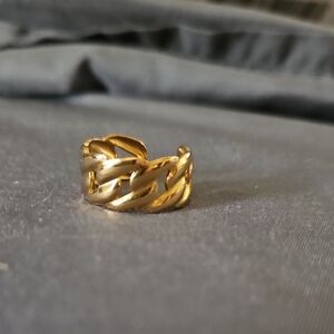 18k Plated Gold Chain Ring